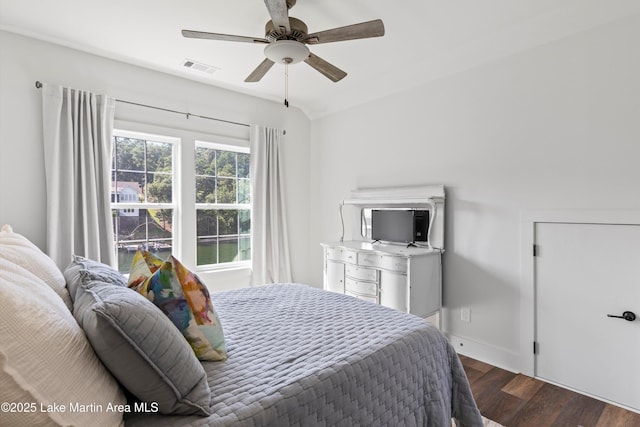 20 Heart Pine Ln, Dadeville, AL 36853 - bedroom featuring dark wood finished floors and ceiling fan