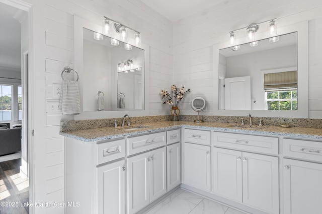 20 Heart Pine Ln, Dadeville, AL 36853 - full bathroom with double vanity and marble finish floors