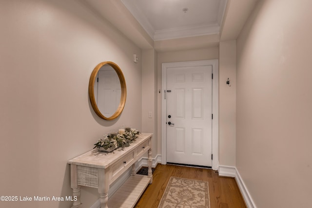 48 Stoneview Summit Ct Unit 2401, Dadeville, AL 36853 - doorway with ornamental molding, wood finished floors, and baseboards