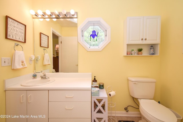 bathroom with toilet and vanity