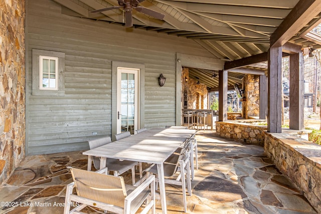 view of patio with ceiling fan