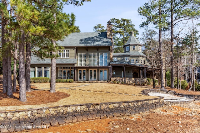 back of house with french doors