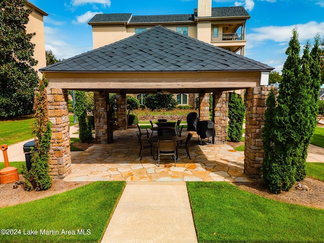 view of patio / terrace with a gazebo