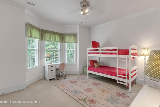 47 Oaks Knl, Jacksons Gap, AL 36861 - carpeted bedroom featuring ornamental molding and a ceiling fan