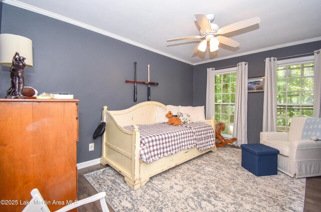 514 Sleepy Holw, Alexander City, AL 35010 - bedroom featuring wood finished floors, crown molding, and a ceiling fan
