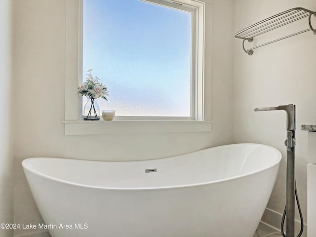 bathroom with a washtub