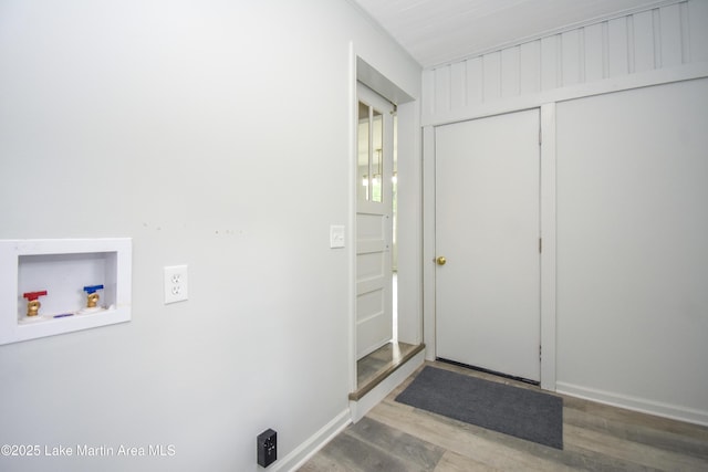 1706 Simpson St, Alexander City, AL 35010 - laundry area with hookup for a washing machine and wood finished floors