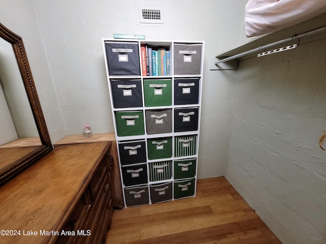 spacious closet with hardwood / wood-style floors