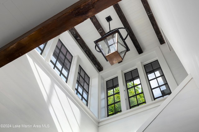 interior details with beam ceiling