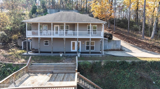 back of house featuring french doors