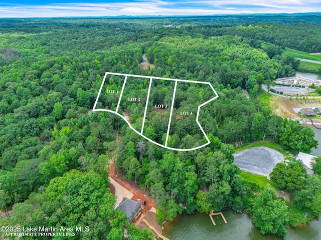 593 Elks Pkwy, Alexander City, AL 35010 - aerial view of property's location featuring property boundaries highlighted and a large body of water