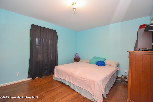 bedroom featuring wood-type flooring