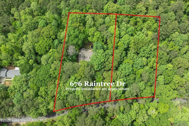 drone / aerial view with a view of trees