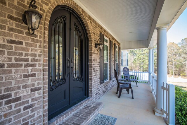 view of exterior entry with french doors