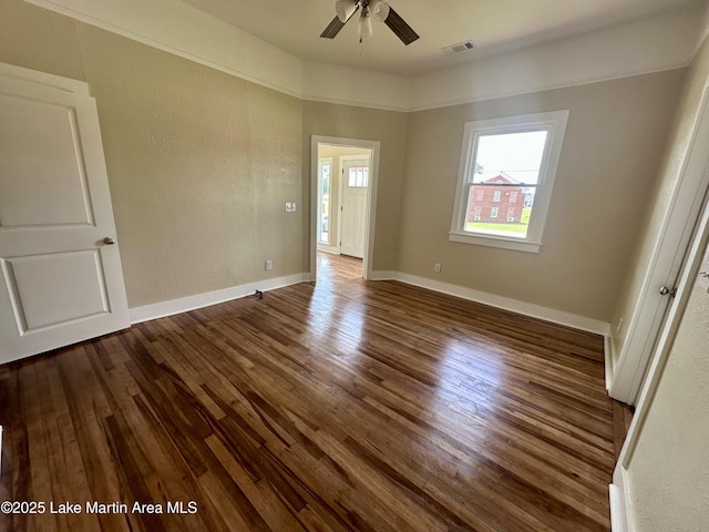 104 Central Blvd, East Tallassee, AL 36078 - empty room featuring a ceiling fan and wood finished floors