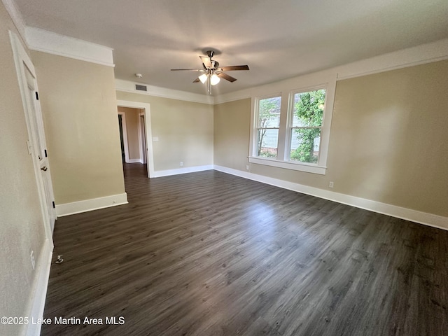 104 Central Blvd, East Tallassee, AL 36078 - unfurnished room featuring a ceiling fan and dark wood-style flooring