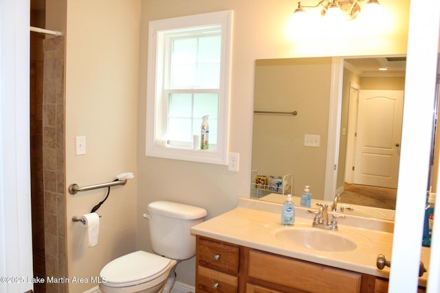 295 Landers Loop, Sylacauga, AL 35150 - bathroom featuring vanity, crown molding, and a shower