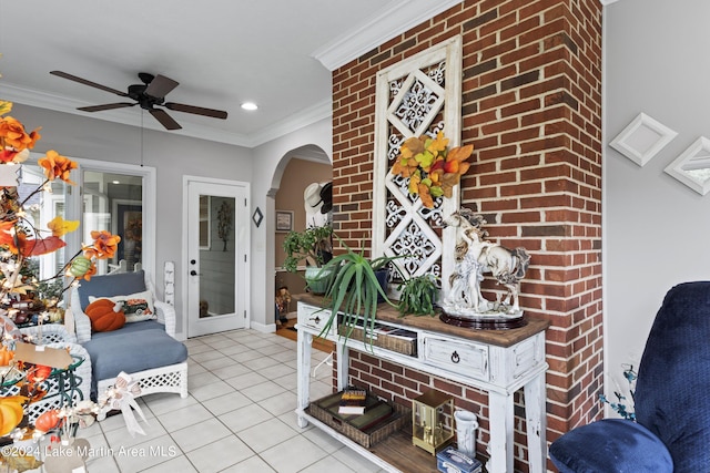 view of patio with ceiling fan