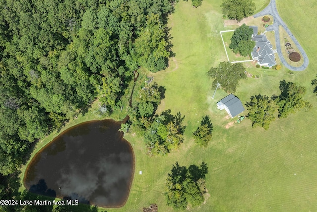 birds eye view of property featuring a rural view