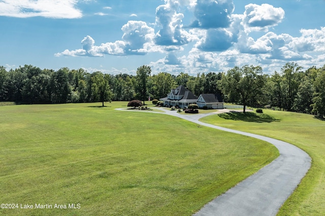 view of home's community with a yard