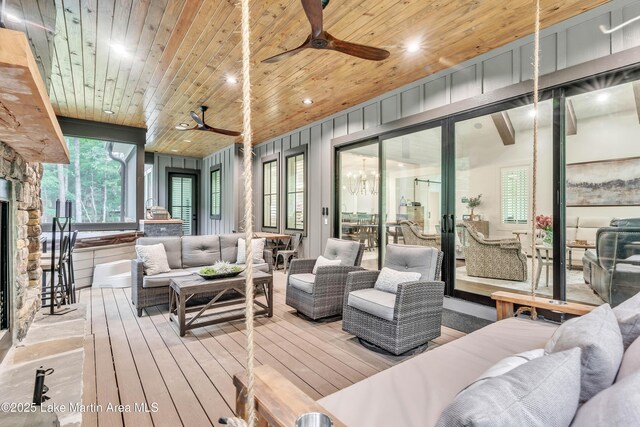 116 Glynmere Park, Alexander City, AL 35010 - deck with outdoor lounge area and a ceiling fan