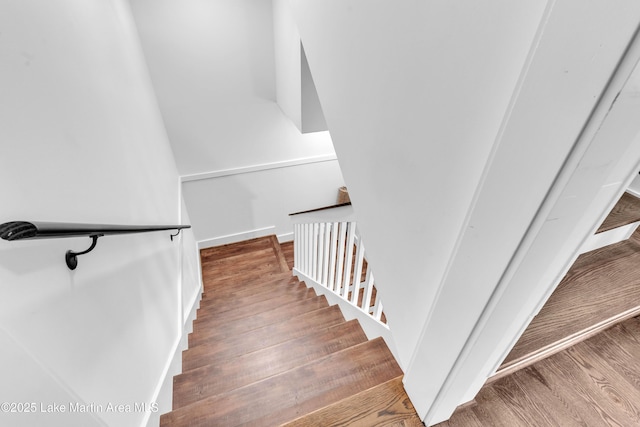116 Glynmere Park, Alexander City, AL 35010 - stairway with baseboards and wood finished floors