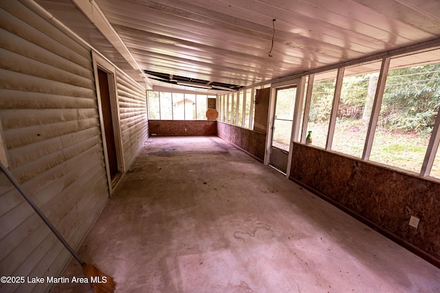 view of unfurnished sunroom