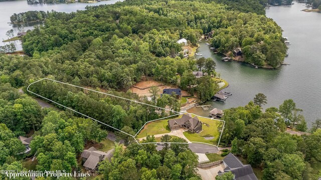 101 Mason Rd, Tallassee, AL 36078 - birds eye view of property with a wooded view and a water view