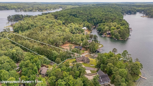 101 Mason Rd, Tallassee, AL 36078 - birds eye view of property featuring a water view and a wooded view