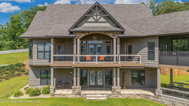 101 Mason Rd, Tallassee, AL 36078 - back of house with a lawn and french doors
