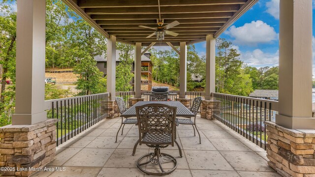 101 Mason Rd, Tallassee, AL 36078 - view of patio / terrace featuring outdoor dining space and ceiling fan