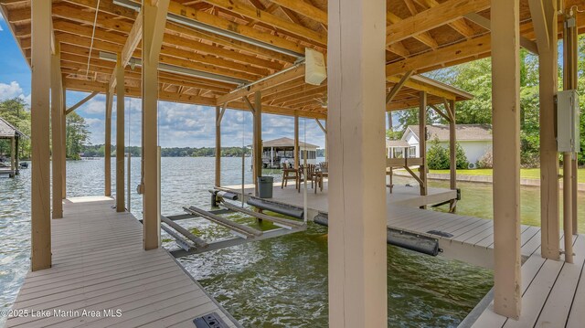 101 Mason Rd, Tallassee, AL 36078 - dock area with a water view and boat lift