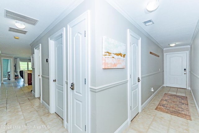 189 Williams Rd Unit E2, Alexander City, AL 35010 - hall with crown molding and light tile patterned floors