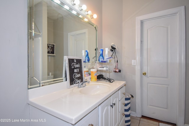bathroom featuring vanity and tile patterned floors
