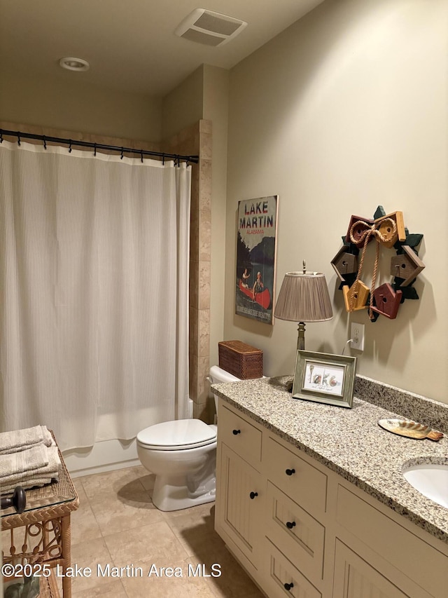 856 Windermere W Pkwy, Alexander City, AL 35010 - bathroom with vanity, tile patterned flooring, and shower / bathtub combination with curtain