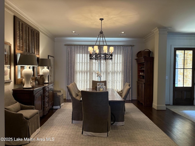 856 Windermere W Pkwy, Alexander City, AL 35010 - dining space featuring a chandelier, wood finished floors, and crown molding