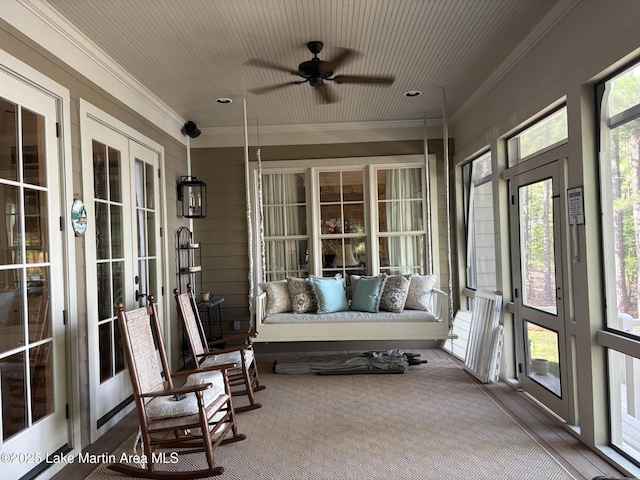856 Windermere W Pkwy, Alexander City, AL 35010 - sunroom featuring french doors, ornamental molding, and carpet