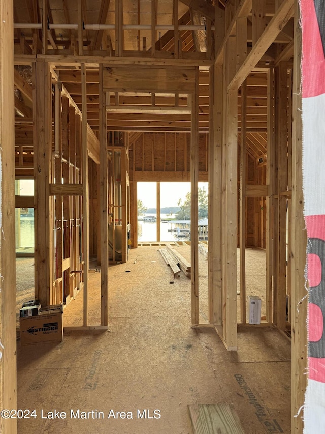 miscellaneous room featuring a water view