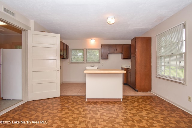 1330 Pearson Chapel Rd, Alexander City, AL 35010 - kitchen featuring freestanding refrigerator, plenty of natural light, and light countertops