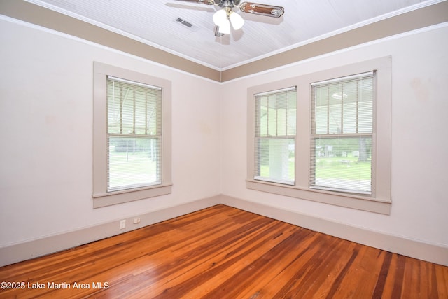 1330 Pearson Chapel Rd, Alexander City, AL 35010 - empty room with crown molding, ceiling fan, and wood finished floors