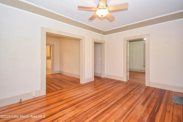 1330 Pearson Chapel Rd, Alexander City, AL 35010 - spare room featuring hardwood / wood-style flooring, ornamental molding, and ceiling fan