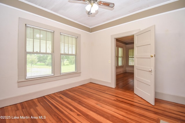1330 Pearson Chapel Rd, Alexander City, AL 35010 - spare room with light wood-type flooring, crown molding, and a ceiling fan