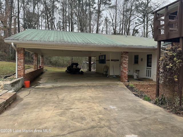 view of car parking featuring a carport