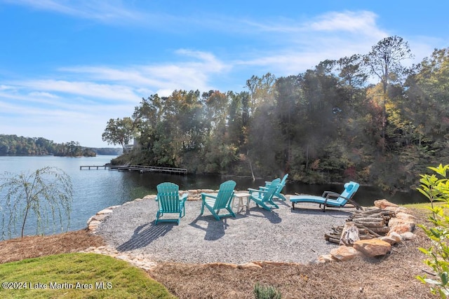 exterior space featuring a water view