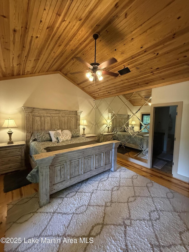43 Shady Cv, Dadeville, AL 36853 - bedroom with wooden ceiling, wood finished floors, and lofted ceiling