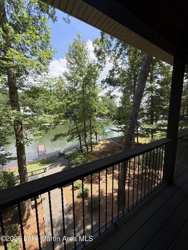 43 Shady Cv, Dadeville, AL 36853 - balcony with view of wooded area and a water view