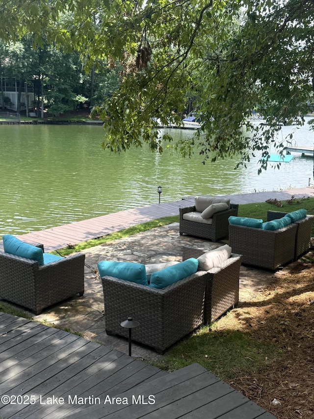 43 Shady Cv, Dadeville, AL 36853 - wooden deck with an outdoor living space and a water view