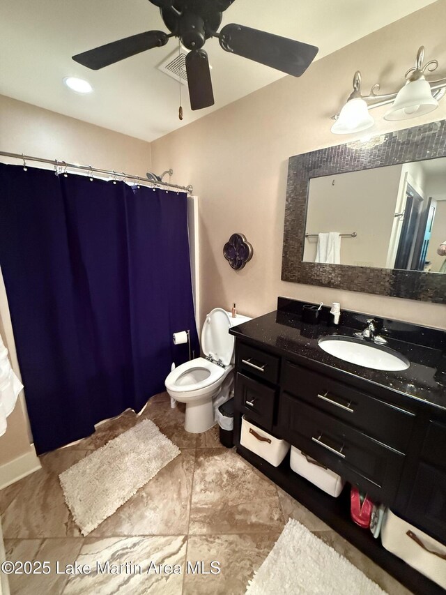 43 Shady Cv, Dadeville, AL 36853 - full bath with vanity, a shower with curtain, and ceiling fan