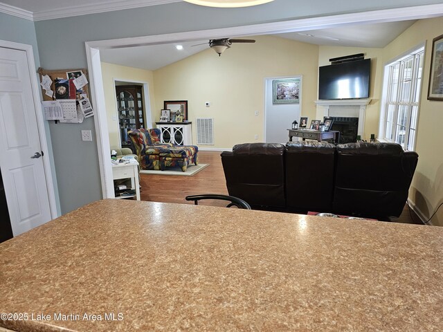 office area with dark hardwood / wood-style floors and a healthy amount of sunlight