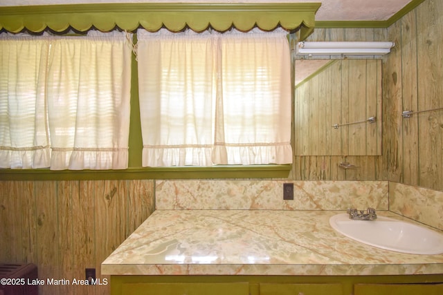 405 4th St, Tallassee, AL 36078 - bathroom with vanity and wooden walls